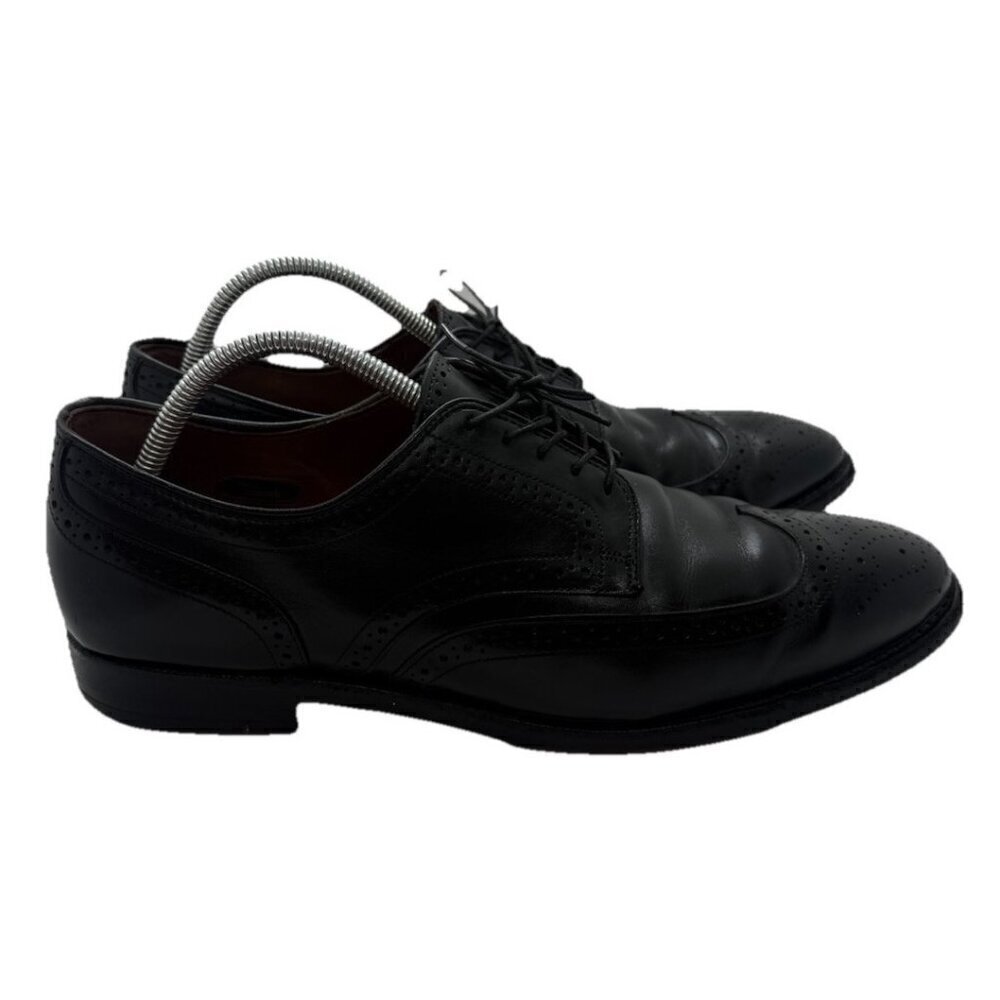 ALLEN EDMONDS Lombard Black Leather Wingtip Brogue Derby Shoes Men's Sz US 10.5D